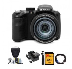 KODAK PIXPRO AZ425 Astro Zoom 20MP 디지털 카메라(블랙) 번들, 32GB SD 카드, 홀스터 케이스 및 액세서리 키트, 배터리 및 충전기 키트, 케이블, 삼각대(6개 품목)