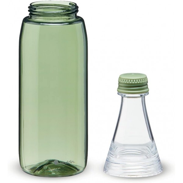 Aladdin Fresco Twist & Go 탄산 물병 적합 700ml - BPA 무료 물병 - 식기세척기 안전 - 누출 방지 - 어린이, 학교, 스포츠, 피트니스, 야외용 - 세이지 그린