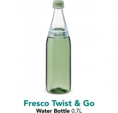 Aladdin Fresco Twist & Go 탄산 물병 적합 700ml - BPA 무료 물병 - 식기세척기 안전 - 누출 방지 - 어린이, 학교, 스포츠, 피트니스, 야외용 - 세이지 그린