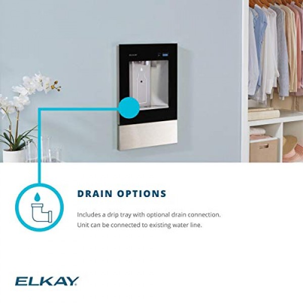 Elkay LBWD00BKC ezH2O Liv 빌트인 정수기, 비냉장형, 미드나잇