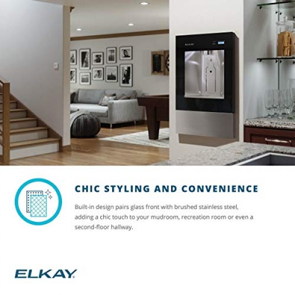 Elkay LBWD00BKC ezH2O Liv 빌트인 정수기, 비냉장형, 미드나잇