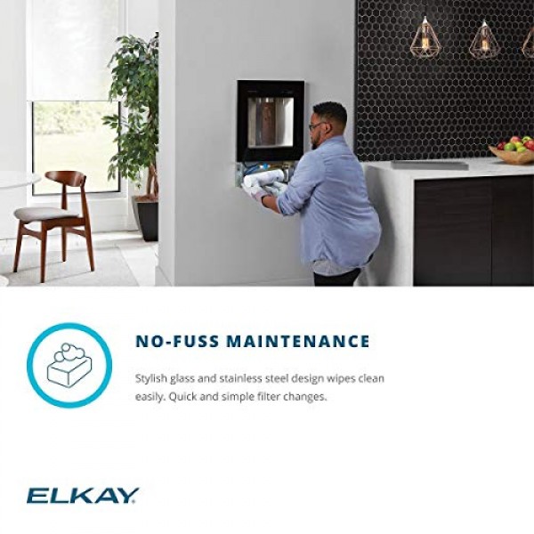 Elkay LBWD00BKC ezH2O Liv 빌트인 정수기, 비냉장형, 미드나잇
