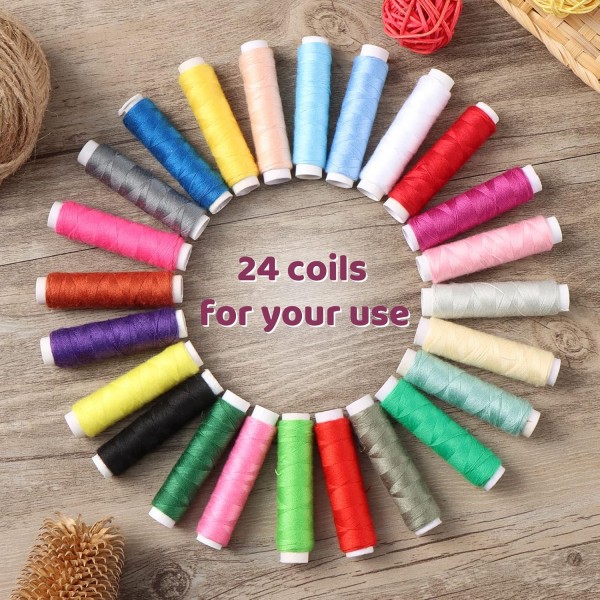 Grenerics sewing kit with,sarastas 130 sewing accessories with,DIY 프리미엄 재봉 용품 종류, 성인, 초보자, 여행 및 비상 상황에 적합 24 스풀, 재봉 바늘 등 장착