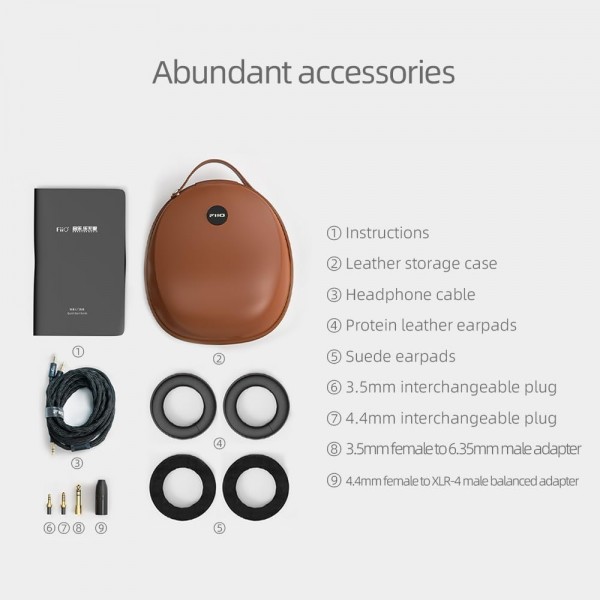 FiiO FT3 HiFi Studio 유선 오버이어/오픈백 헤드폰 60mm 고성능 다이내믹 드라이버 헤드셋 Audiophiles/Stereo Great Sound(검은색)용 3.5mmSE/4.4mm/6.35mm