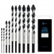 GMTOOLS 10개 벽돌 드릴 비트 세트, 1/8 ~ 1/2" 콘크리트 드릴 비트 세트, 벽돌, 타일, 시멘트, 세라믹, 유리, 플라스틱, 산업용 강도 초경 팁(보관함 포함)용 다중 재료 드릴 