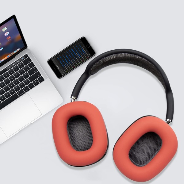 Apple AirPods Max 이어 패드 패드용 SOULWIT 실리콘 보호 커버 케이스, 땀 방지 보호 케이스, 세척이 간편한 이어컵 커버 프로텍터, AirPods Max Red용 액세서리