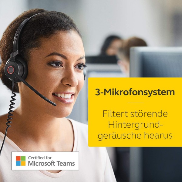 Jabra Engage 50 온이어 스테레오 헤드셋 - Microsoft 인증 디지털 유선 헤드폰 - 소프트폰 및 웹 클라이언트용 패시브 소음 제거 - USB-C 케이블 - 블랙
