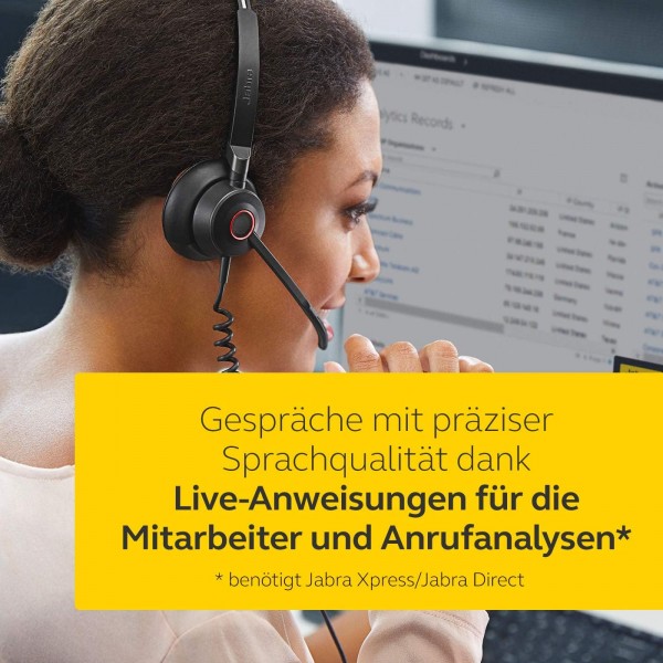 Jabra Engage 50 온이어 스테레오 헤드셋 - Microsoft 인증 디지털 유선 헤드폰 - 소프트폰 및 웹 클라이언트용 패시브 소음 제거 - USB-C 케이블 - 블랙