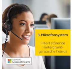 Jabra Engage 50 온이어 스테레오 헤드셋 - Microsoft 인증 디지털 유선 헤드폰 - 소프트폰 및 웹 클라이언트용 패시브 소음 제거 - USB-C 케이블 - 블랙