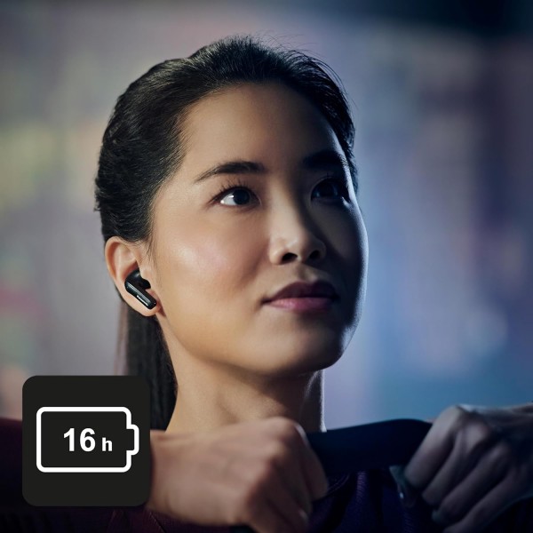 Panasonic RZ-B310WDE-K 무선 노이즈 캔슬링 이어폰 5.3 블루투스 편안한 인이어 헤드폰 마이크 내장 헤드폰 XBS 충전 케이스로 최대 16시간 재생 블랙 B310 블랙