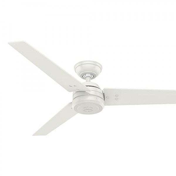 HUNTER FAN 천장 팬 Protos 132cm 실내 및 실외 및 벽 제어 장치, 신선한 흰색, 3개의 양면 블레이드, 신선한 흰색 및 밝은 줄무늬, 여름 또는 겨울에 이상적, 모델 50623
