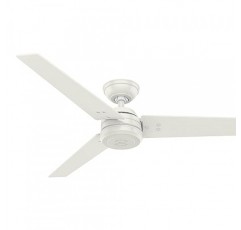 HUNTER FAN 천장 팬 Protos 132cm 실내 및 실외 및 벽 제어 장치, 신선한 흰색, 3개의 양면 블레이드, 신선한 흰색 및 밝은 줄무늬, 여름 또는 겨울에 이상적, 모델 50623