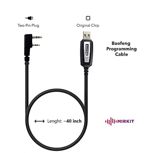 Baofeng 라디오 UV-82용 MIRKIT Baofeng 프로그래밍 케이블 및 기타 Ham 라디오와 호환 가능: Baofeng UV-5R, 5RA, 5R Plus, 5RE, BF F8HP, UV3R Plus, BF-888S, 5R EX, 5RX3, GA-2S, BF- F8+