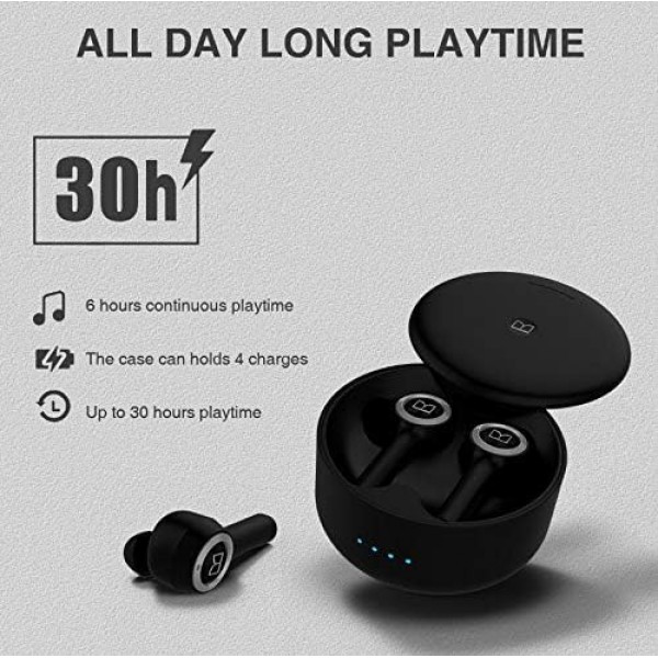 Monster MH21901 137146-00 Clarity 102 Bluetooth 헤드폰 인이어 헤드셋, 땀 방지, 발수, 프리 사이즈, 블랙