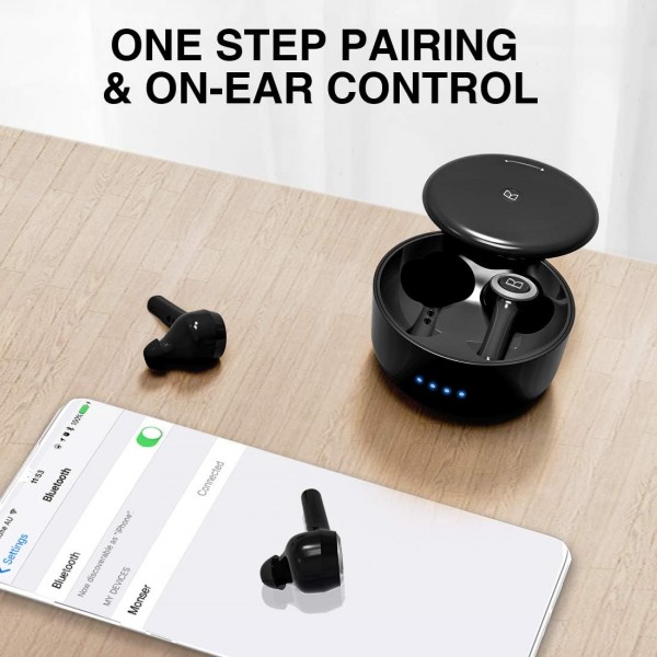 Monster MH21901 137146-00 Clarity 102 Bluetooth 헤드폰 인이어 헤드셋, 땀 방지, 발수, 프리 사이즈, 블랙