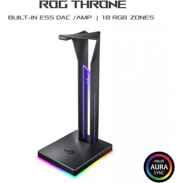 ASUS ROG Throne 게이밍 헤드셋 마운트(7.1 서라운드 사운드, USB 3.1 포트 2개, AURA Sync) Aura Sync(예) 무선 충전(아니요)