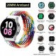Samsung Galaxy Watch 6/5/4 40mm 44mm/Galaxy Watch 4/6 Classic 47mm 43mm 46mm 42mm/Watch 3 41mm/Active 2.6ST 20mm Samsung Watch 5 Pro용 브레이드 나일론 스포츠 시계 스트랩 45mm 밴드