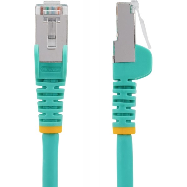 StarTech.com 3m CAT6a 이더넷 케이블 - LSZH(저연 무할로겐) - 10기가비트 500MHz 100W PoE RJ45 S/FTP 아쿠아 네트워크 패치 코드 Snagless w/Strain Relief(NLAQ-3M-CAT6A-PATCH)