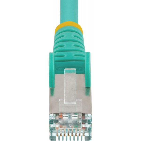 StarTech.com 3m CAT6a 이더넷 케이블 - LSZH(저연 무할로겐) - 10기가비트 500MHz 100W PoE RJ45 S/FTP 아쿠아 네트워크 패치 코드 Snagless w/Strain Relief(NLAQ-3M-CAT6A-PATCH)