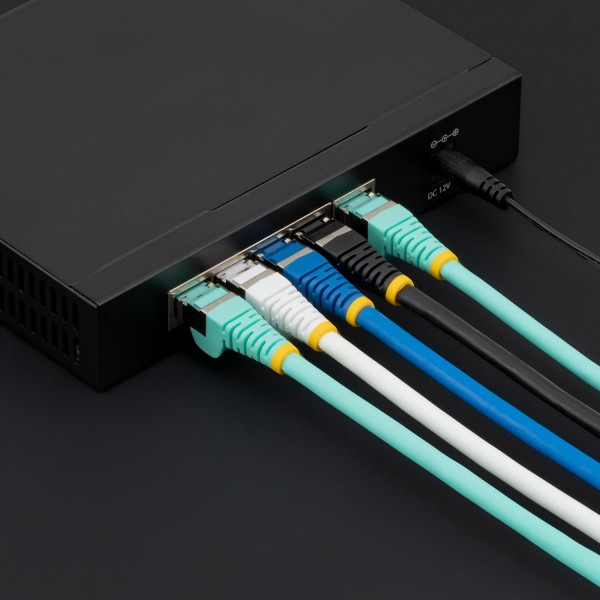 StarTech.com 3m CAT6a 이더넷 케이블 - LSZH(저연 무할로겐) - 10기가비트 500MHz 100W PoE RJ45 S/FTP 아쿠아 네트워크 패치 코드 Snagless w/Strain Relief(NLAQ-3M-CAT6A-PATCH)