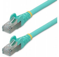 StarTech.com 3m CAT6a 이더넷 케이블 - LSZH(저연 무할로겐) - 10기가비트 500MHz 100W PoE RJ45 S/FTP 아쿠아 네트워크 패치 코드 Snagless w/Strain Relief(NLAQ-3M-CAT6A-PATCH)