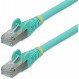 StarTech.com 3m CAT6a 이더넷 케이블 - LSZH(저연 무할로겐) - 10기가비트 500MHz 100W PoE RJ45 S/FTP 아쿠아 네트워크 패치 코드 Snagless w/Strain Relief(NLAQ-3M-CAT6A-PATCH)