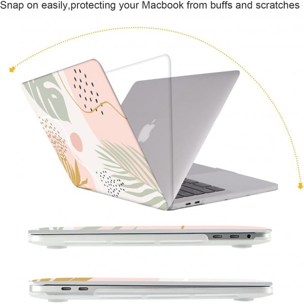 iCasso 케이스 MacBook Pro 13 인치 2020-2016 A2338 M1 A2251 A2289 A2159 A1989 A1706 A1708, 플라스틱 패턴 초박형 하드 쉘 보호용 스냅 케이스 및 키보드 보호기 및 화면 보호기-Morandi