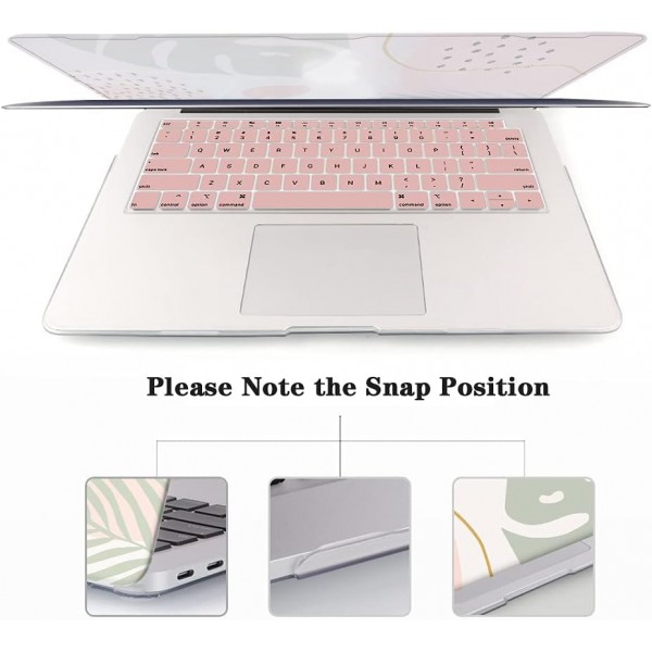 iCasso 케이스 MacBook Pro 13 인치 2020-2016 A2338 M1 A2251 A2289 A2159 A1989 A1706 A1708, 플라스틱 패턴 초박형 하드 쉘 보호용 스냅 케이스 및 키보드 보호기 및 화면 보호기-Morandi