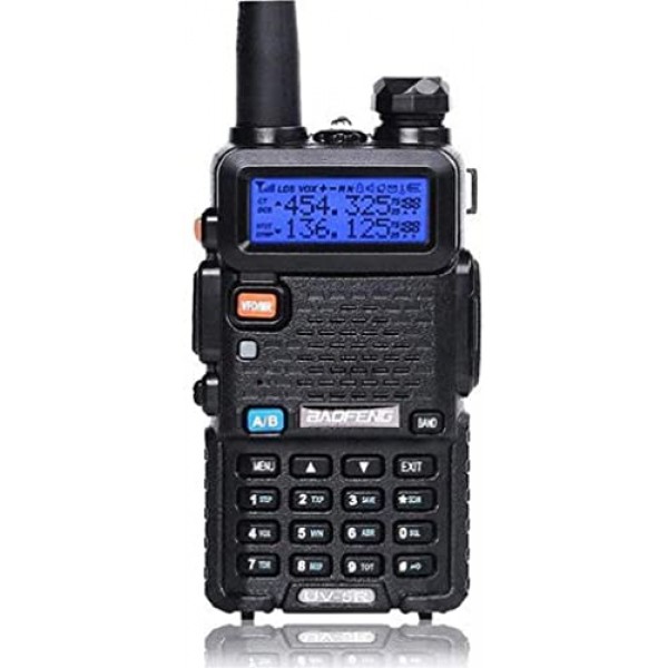 Baofeng UV-5R 양방향 라디오 듀얼 밴드 144-148/420-450Mhz 워키토키 1800mAh 리튬 이온 배터리(검은색)