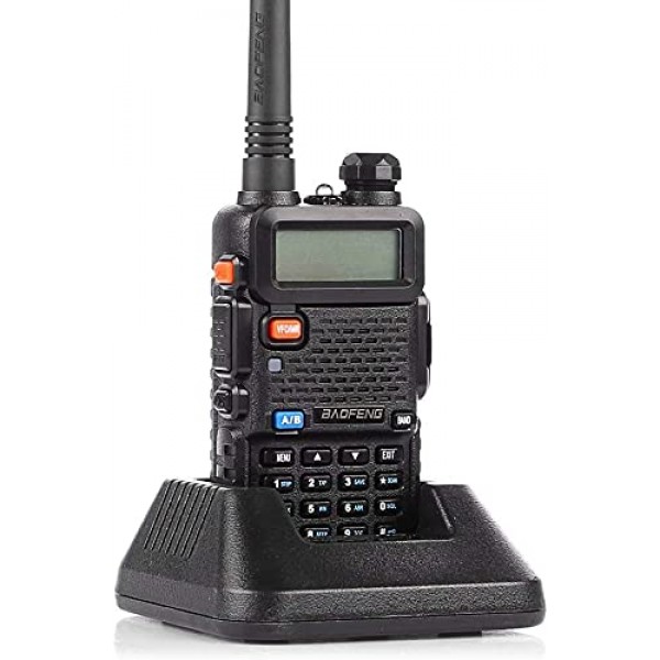 Baofeng UV-5R 양방향 라디오 듀얼 밴드 144-148/420-450Mhz 워키토키 1800mAh 리튬 이온 배터리(검은색)