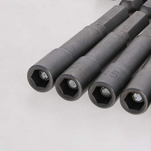 Utoolmart 1/4 퀵 체인지 육각 섕크 5.5mm 자기 너트 세터 드라이버 드릴 비트, 길이 65mm, 미터법 10개