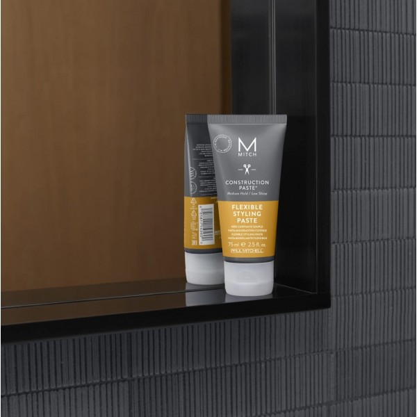 Paul Mitchell MITCH Construction Paste - 남성용 헤어 스타일링 크림, 흐트러진 모발 구조 형성에 이상적인 헤어 젤, 75 ml