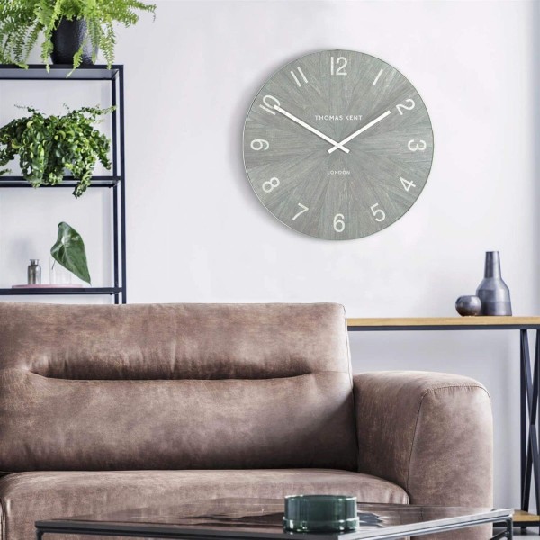 Thomas Kent Wharf Design Limestone Effect 대형 그레이 벽시계 - 22