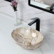 Davivy 16'' X 13'' 팝업 배수구가 있는 북유럽 마블링 타원형 용기 싱크대, 세라믹 용기 싱크대, 카운터 위 욕실 싱크대, 욕실 용기 싱크대, 카운터 탑 싱크대, 욕실용 타원