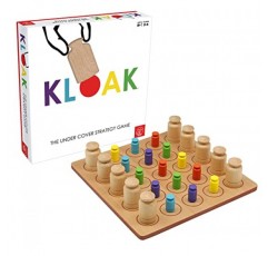 Kloak - 어린이 및 성인을 위한 나무 전략 보드 게임 - 8-9-10-11세 이상 - Kloak 및 Unkloak로 3연속 게임 - 프리미엄 나무 게임