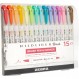 Zebra Pen Mildliner Double Ended Chisel Point 고급 팁 펜 및 마커 15pk - 모듬 색상 15팩 멀티 컬러