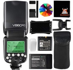 GODOX V860II-C 캐논 카메라용 카메라 플래시 스피드라이트 2.4G 무선 E-TTL 1/8000s 고속 동기화 GN60 스피드라이트 사진