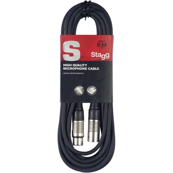 Sennheiser HD 280 PRO 전문가용 모니터링 헤드폰 Black & Stagg 고품질 마이크 케이블 XLR to XLR Male 6m Black Over-Ear Bundle with XLR to XLR Male 6m