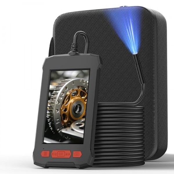 조명 기능이 있는 Zealtron 내시경 카메라, 4.3인치 IPS 스크린, 산업용 내시경, HD 검사 카메라, 8개의 LED가 있는 채널 카메라, IP67 방수 튜브 카메라, 반강체 케이블 5미터, 