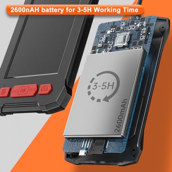 조명 기능이 있는 Zealtron 내시경 카메라, 4.3인치 IPS 스크린, 산업용 내시경, HD 검사 카메라, 8개의 LED가 있는 채널 카메라, IP67 방수 튜브 카메라, 반강체 케이블 5미터, 