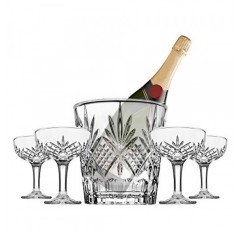 Godinger 샴페인 쿠페와 아이스 버킷 칵테일 잔 세트 - Dublin Barware Mixology Collection