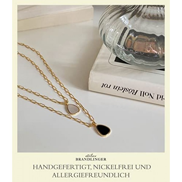Brandlinger ® 여성용 목걸이 925 실버 펜던트 보석 주얼리 여성용 18 캐럿 금도금 여성용 및 여성용 사이즈 펜던트 체인 14 mm