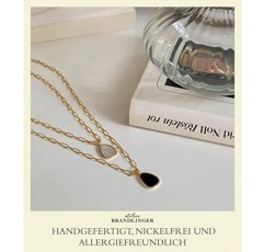 Brandlinger ® 여성용 목걸이 925 실버 펜던트 보석 주얼리 여성용 18 캐럿 금도금 여성용 및 여성용 사이즈 펜던트 체인 14 mm