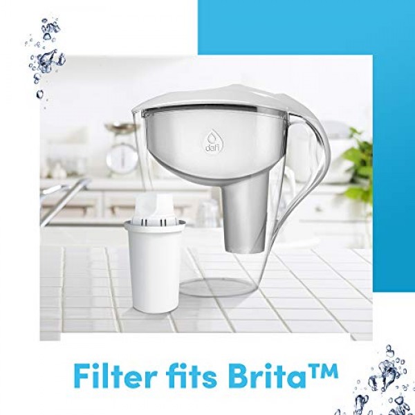 DAFI 표준 정수 필터 교체용 3팩 Brita Classic과 호환 가능 | 최대 135일 동안 지속 | 신선한 식수, 수돗물용 물방울 필터, 정수기 피처 | BPA 프리