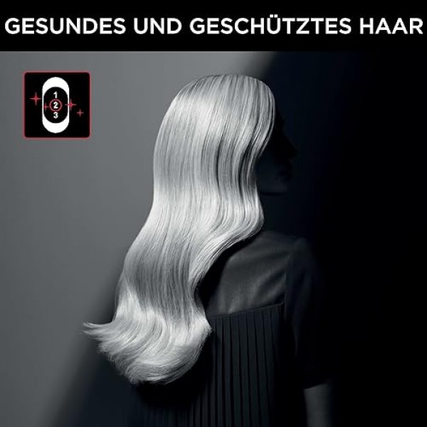 Rowenta x Karl Lagerfeld CV591L 파워라인 헤어 드라이어, 2100와트, 이온 부스터, 에너지 절약 모터, 냉풍 버튼, 6단계 속도/온도 설정, 온도 조절, 블랙/레드