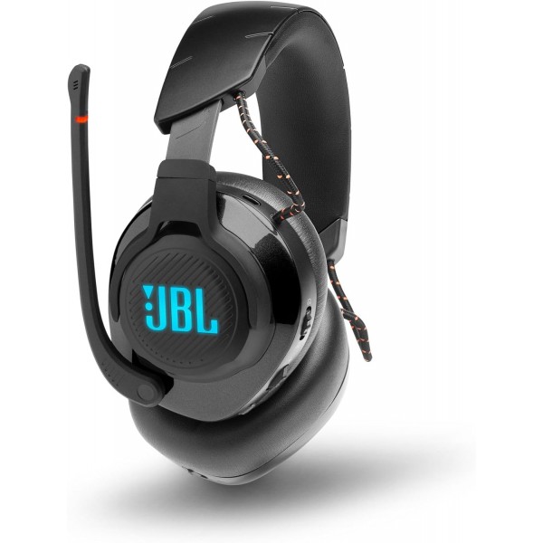 JBL Quantum 610 오버이어 게이밍 헤드폰 - 무선 2.4GHz 및 3.5mm 잭 - 플립업 붐 마이크 및 QuantumSurround 사운드 포함 - 블랙