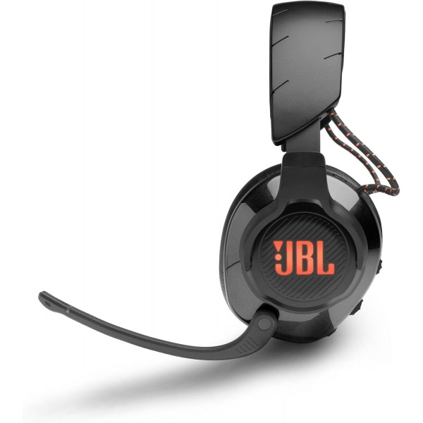 JBL Quantum 610 오버이어 게이밍 헤드폰 - 무선 2.4GHz 및 3.5mm 잭 - 플립업 붐 마이크 및 QuantumSurround 사운드 포함 - 블랙