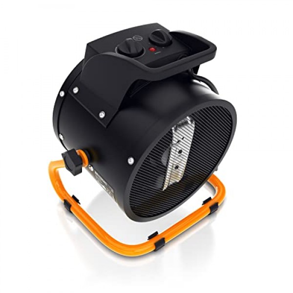 Brandson - 팬 히터 3000W - 세라믹 히터 - 과열 보호 기능이 있는 터보 전기 히터 - 매우 강력함 - 2개의 열 설정 - 건설 현장용 홈 워크샵 평면 차고 히터 - 오렌지