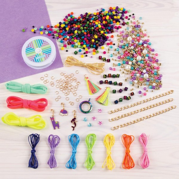 Make It Real 1515 2901515 메가, DIY 공예 세트, 보석 디자인, 목걸이 및 팔찌, 어린이를 위한 크리에이티브 키트, 멀티 컬러