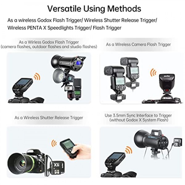 Sony TTL 2.4G 무선 1/8000s HSS용 Godox Xpro-S 플래시 트리거, 디자인 전용 그룹 버튼 5개 사용자 정의 가능한 기능 11개, 사진 조명용 Reomte 트리거